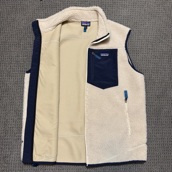 Patagonia Classic Retro-X Vest Men's XL Cream Full Zip Fleece Off White - Picture 3 of 8